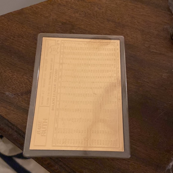 1996 Babe Ruth gold foil trading card - Picture 2 of 2